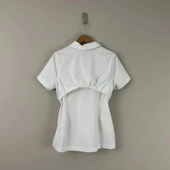 Athleta Advantage Cinch Zip Front Top in White Size Medium - Picture 2 of 6